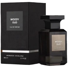 تصویر ادو پرفیوم مردانه الحمبرا مدل WOODY OUD مدل تام فورد عود وود حجم 80 میلی لیتر woody oud