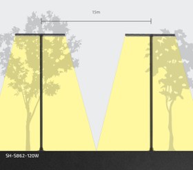 تصویر چراغ حیاطی و پارکی شعاع کد SH-S862 