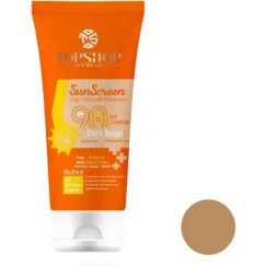 تصویر کرم ضد آفتاب رنگی تاپ شاپ بژ تیره SPF90 حجم 50ml 