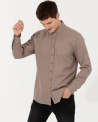 تصویر پیراهن آستین بلند مردانه یقه برگردان ساده بدون جیب سموری پیرکاردین 