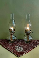 تصویر چراغ نفتی لامپا طرح قدیم 