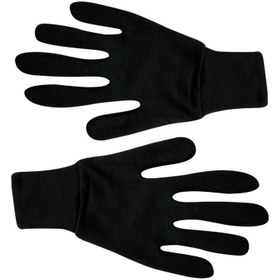 تصویر دستکش مدل نخی - مشکی - فری سایز 