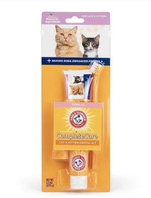 تصویر ست کامل مراقبت دندان‌های گربه و گربه‌سانان 67.5 گرم برند arm & hammer Complete Care Cat & Kitten Dental Kit 67.5 G