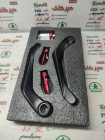 تصویر هندگارد (محافظ) سر دسته فرمان انواع موتورسیکلت قرمز رنتال cnc (جفتی) 