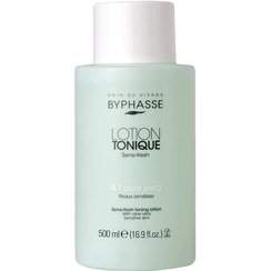 تصویر تونر بایفاس مناسب پوست‌های حساس با عصاره آلوئه‌ورا Byphasse Sensi-Fresh Toning Lotion Sensitive Skin 500ml