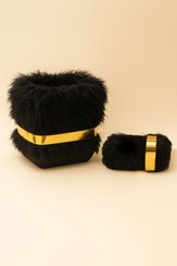 تصویر ست سطل و جا دستمال خز (کمربند طلایی) Artemis