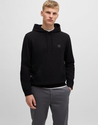 تصویر هودی کتان تری با وصله لوگو برند boss Cotton-terry hoodie with logo patch