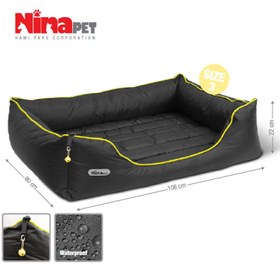 تصویر جای خواب سگ نیناپت ضد آب مدل یو زیپ لاین سایز 3 (مناسب وزن 30 تا 70 کیلوگرم) ninapet dog bed model u zipper line size 3