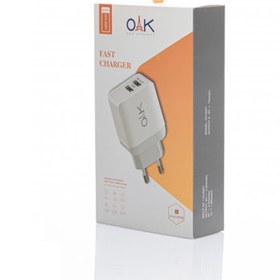 تصویر شارژر دیواری OAK مدل CH 2001 به همراه کابل شارژ microUSB 