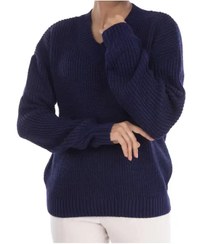 تصویر بلوز زنانه بافت آستین بلند یقه هفت سرمه ای آر ان اس RNS کد 11251820 