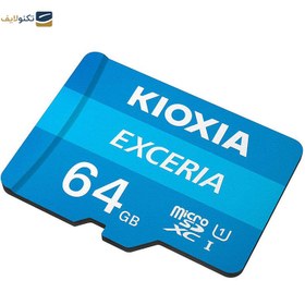 تصویر کارت حافظه microSDHC کیوکسیا مدل EXCERIA کلاس 10 استاندارد UHS-I U1 سرعت 100MBps ظرفیت 64 گیگابایت به همراه آداپتور SD Kioxia EXCERIA microSDHC V10 UHS-I U1 100MBps with SD adaptor - 64GB