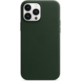 تصویر قاب چرمی اصلی مگ سیف دار آیفون رنگ سبز- Apple Iphone Sequoia Green Leather Case With Magsafe 