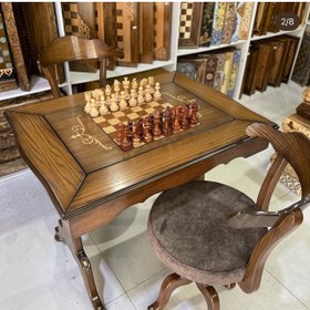 تصویر میز تخته نرد و شطرنج 