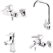 تصویر ست شیرآلات جزیره مدل دنیز کروم Jazire faucet set Deniz chrome