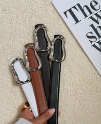 تصویر کمربند دفرمه سگک نقره ای 