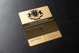 تصویر کارت ویزیت فلزی طلایی 