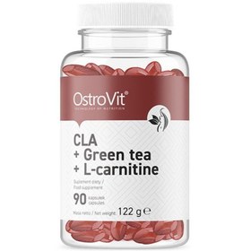 تصویر سی ال ای، چای سبز و کارنیتین استروویت 90 عددی OstroVit CLA + Green Tea + L-carnitine 