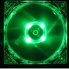 تصویر Quad 4-LED Light Neon Quite Clear 120mm PC CPU Computer Case Cooling Fan Mod Green 