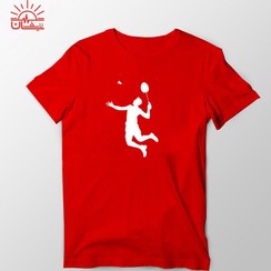 تصویر تیشرت قرمز بدمینتون 