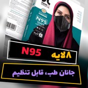 تصویر ماسكN95 بدون دريچه بازدمي 8 لایه جانان(کش قابل تنظیم) 