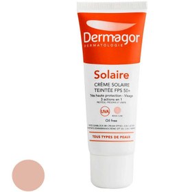 تصویر کرم ضد آفتاب رنگی درماگور فاقد چربی SPF50 Dermagor solaire Sunscreen tinted SPF50 oil free Cream 40ml