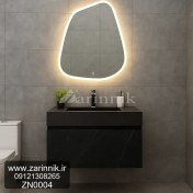 تصویر روشویی مدرن سرامیکی کابینتی مشکی کد CK017 طول ۷۰ سانتی‌متر 