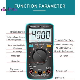 تصویر مولتی متر دیجیتال زویی مدل ZT100 