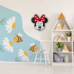 تصویر چراغ خواب و آباژور دیواری طرح مینی موس ریموت دار ۱۶ رنگ 