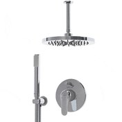 تصویر شیر حمام کلار مدل فلور کلاسیک تیپ ۳ با سردوش استیل و کروم 