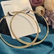 تصویر گوشواره حلقه ای ژوپینگ طلایی با کیفیت استیل 