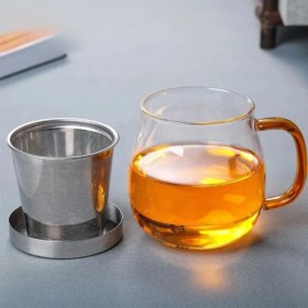 تصویر لیوان دمنوش درب استیل ۲۹۱۸۷ یک عددی steel lid tea glass