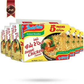 تصویر 6 بسته نودل اندومی indomie مدل مرغ بلدی baladi chicken وزن 70 گرم پک 5 تایی 