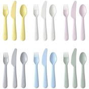 تصویر قاشق و چنگال کودک 18 پارچه ایکیا مدل KALAS IKEA KALAS 18-piece cutlery set, mixed colours