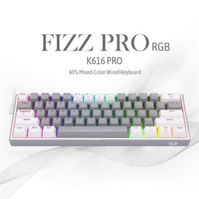 تصویر کیبورد ردراگون سفید و خاکستری Keyboard Redragon K616 Fizz pro ا Keyboard Redragon K616 Fizz pro Keyboard Redragon K616 Fizz pro
