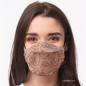 تصویر ماسک 2 لایه 3D طرح مینیمال T012 