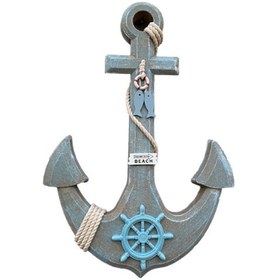 تصویر لنگر چوبی دکوری آبی 