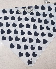 تصویر روسری نخی قواره 70 مدل قلبی مینی اسکارف 