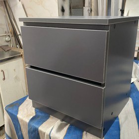 تصویر پاتختی دو کشو دستگیره مخفی MDF 