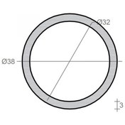 تصویر لوله آلومینیومی به قطر خارجی 38mm و ضخامت 3mm 