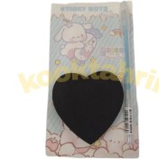 تصویر استیکی نوت مشکی طرح قلبی با روان‌نویس رنگی 