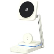 تصویر شارژر وایرلس سه کاره آیفون، ایرپاد و اپل واچ لِولو LVLA31WCWH 