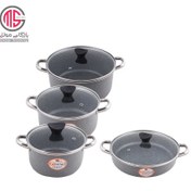 تصویر سرویس پخت و پز 8 پارچه کاج تفلون مدل روژان Kaj Teflon Rozhan Cookware Set_8 PCS