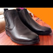 تصویر کفش نیم بوت مردانه چرم طبیعی بغل زیپ دار 