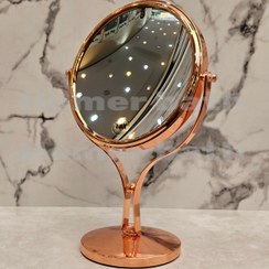 تصویر آینه اصلاح رومیزی 10X رزگلد دوطرفه 