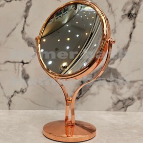 تصویر آینه اصلاح رومیزی 10X رزگلد دوطرفه 