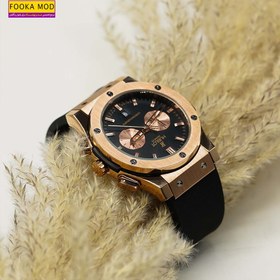 تصویر ساعت مردانه هابلوت سه موتوره مشکی - HUBLOT 