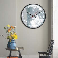 تصویر ساعت آینه ای طرح ماه moon-mirror-wall-clock