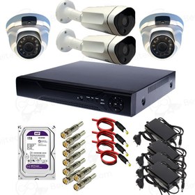 تصویر پکیج مداربسته چهار دوربین CCTV 4 AHD DIOMOND Package 