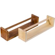 تصویر شلف دیواری چوبی دکوراتیو دو عددی 