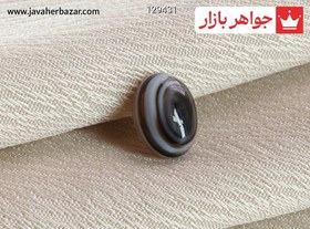 تصویر نگین عقیق سیاه باباقوری ظریف کد 129431 